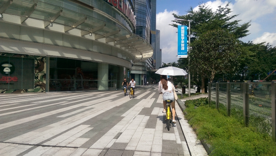 Fahrrad straße stadt morgen