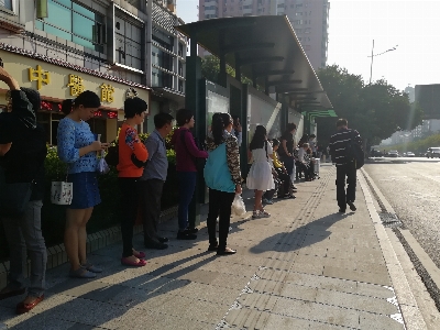 Bus stop station worker Photo