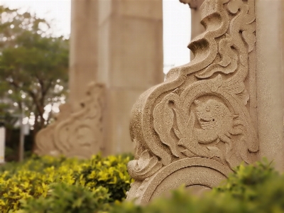 Stone gate sculpture dragon Photo