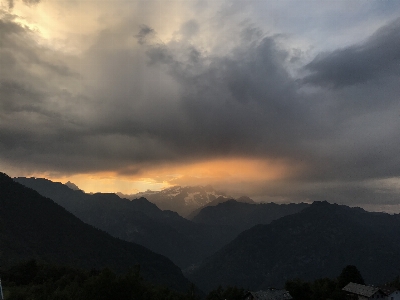 Mountain monte rosa piedmont sunset Photo