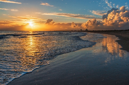 Ocean sunset cloud water Photo