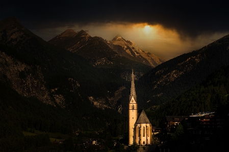 Mountain church valley storm Photo