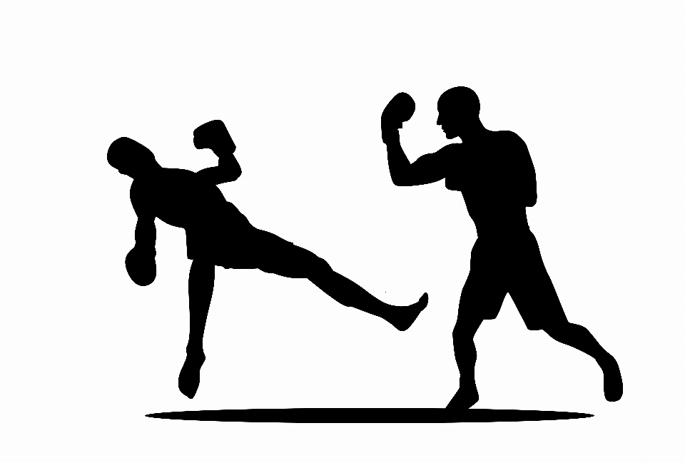 Boxing fight sport silhouette