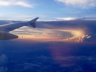 Sky flight airplane sunset Photo