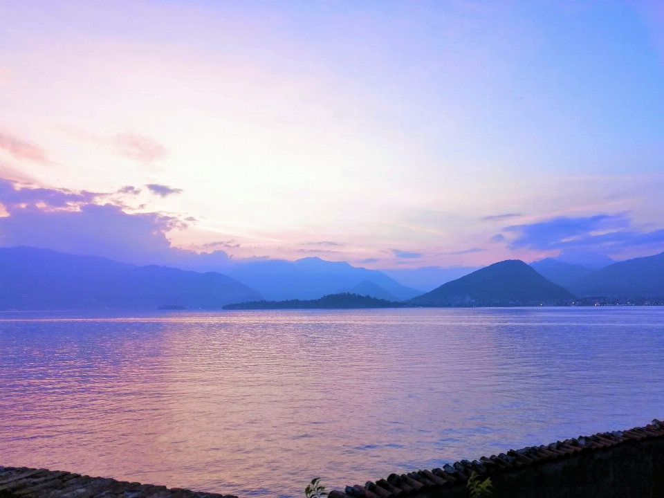 Lake water sunset calm