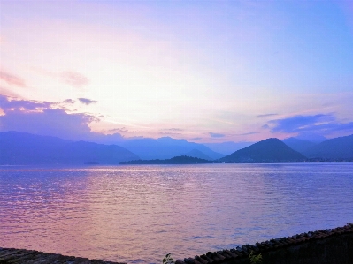 Lake water sunset calm Photo