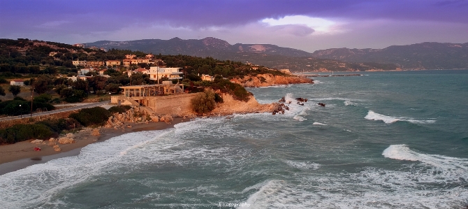 Waves coast water cloud Photo