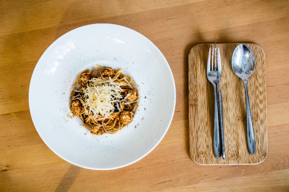 Food lunch pasta flat