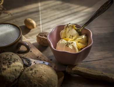 Butter breakfast mug milk Photo