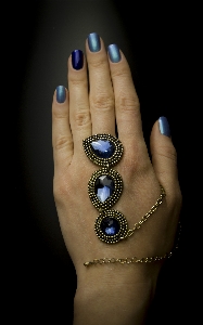 Hand blue diamond crystal Photo