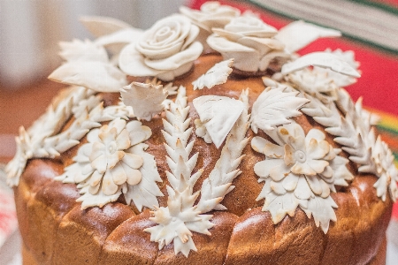 Loaf rose flower sweets bread Photo