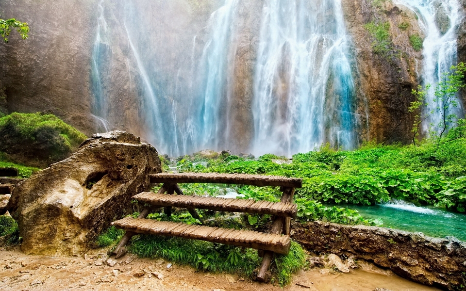 Waterfall water nature forest