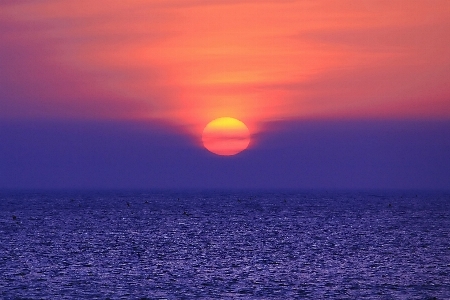 Sunset west sea of korea sun Photo