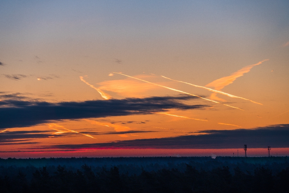 Dawn sky clouds landscape