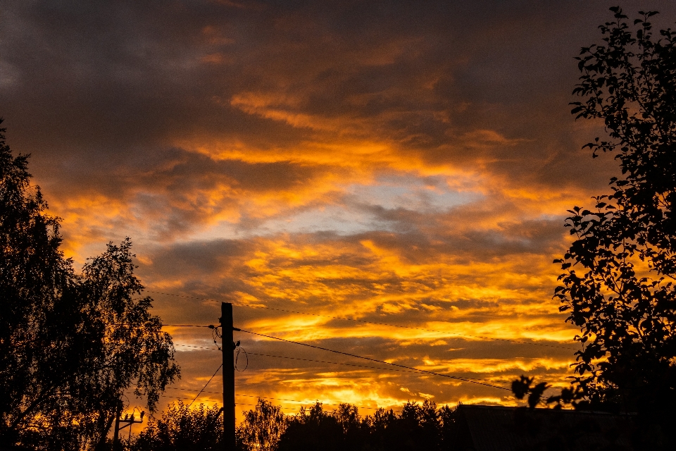 Sunset sky clouds landscape