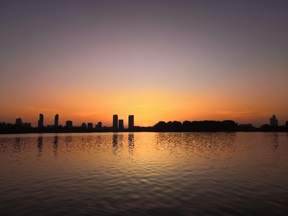 Sunlight peaceful sunset lake