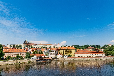 Prague water sky cloud Photo