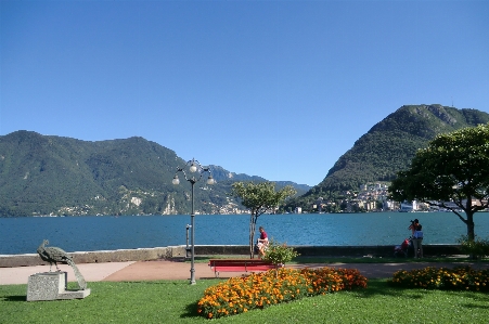 Switzerland lake lugano tourism Photo