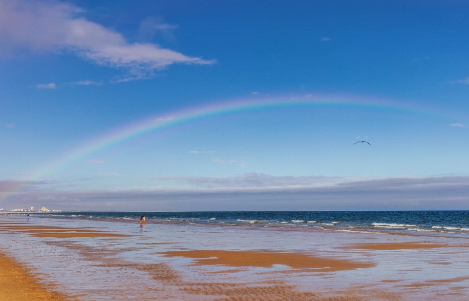 Rainbow sea cloud water