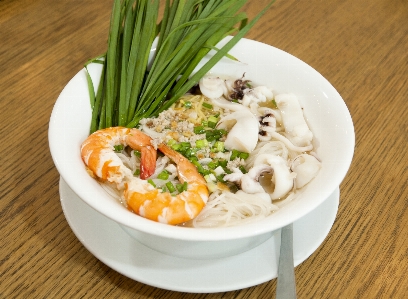 Noodles rice shrimp cuttle Photo