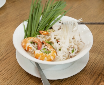 Noodles rice shrimp cuttle Photo