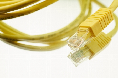 Networking cables data transfer cable circuit component amber Photo