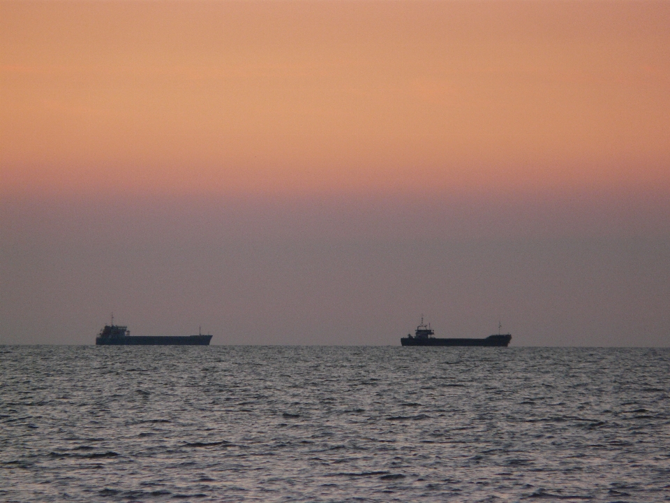 Sea sunset cargo transportation port