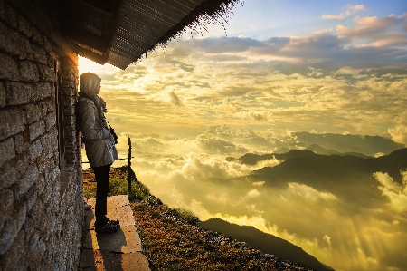 Cloud sea mountain sky Photo