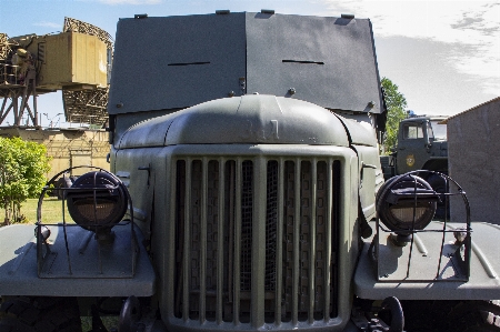 Military truck radiator grill sky Photo