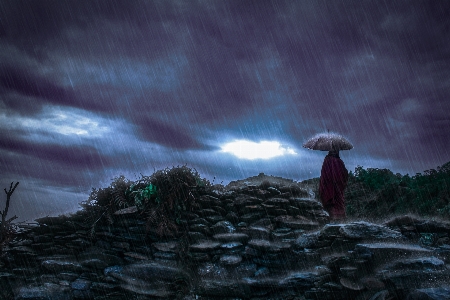 Rain raining monk cloud Photo