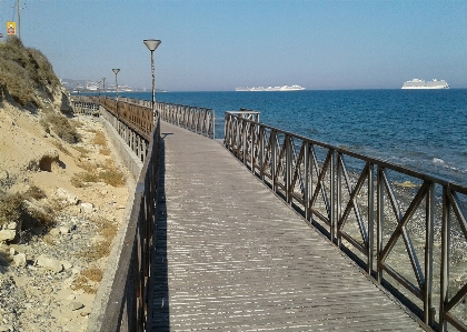 Sky sea ramps wood constructions Photo