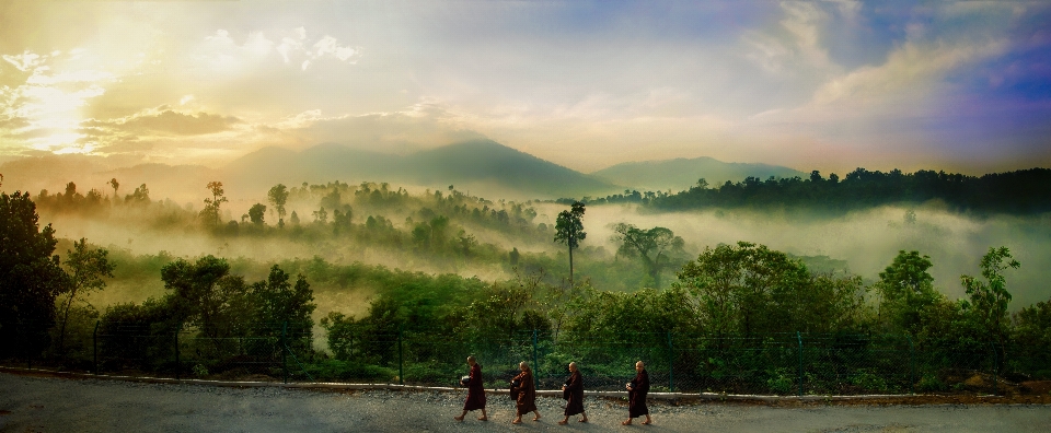 Fog mist buddhist theravada buddhism