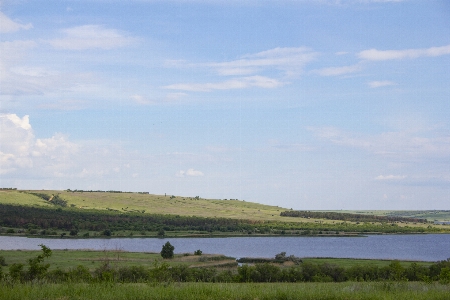 Volga river landscape beauty cloud Photo