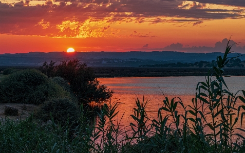 Sunset cloud water sky Photo