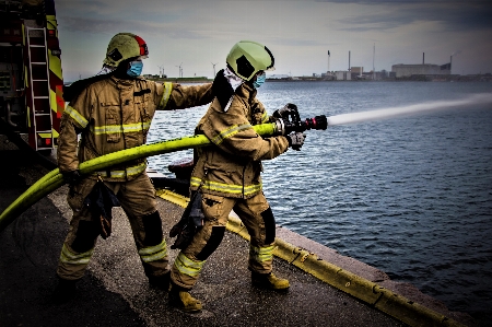 Foto Dinamarca bombeiros céu água