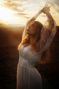 Girl hair cloud hand Photo