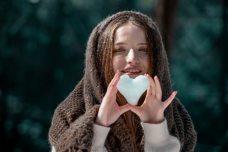 Foto Occhi ragazza nevicare ritratto