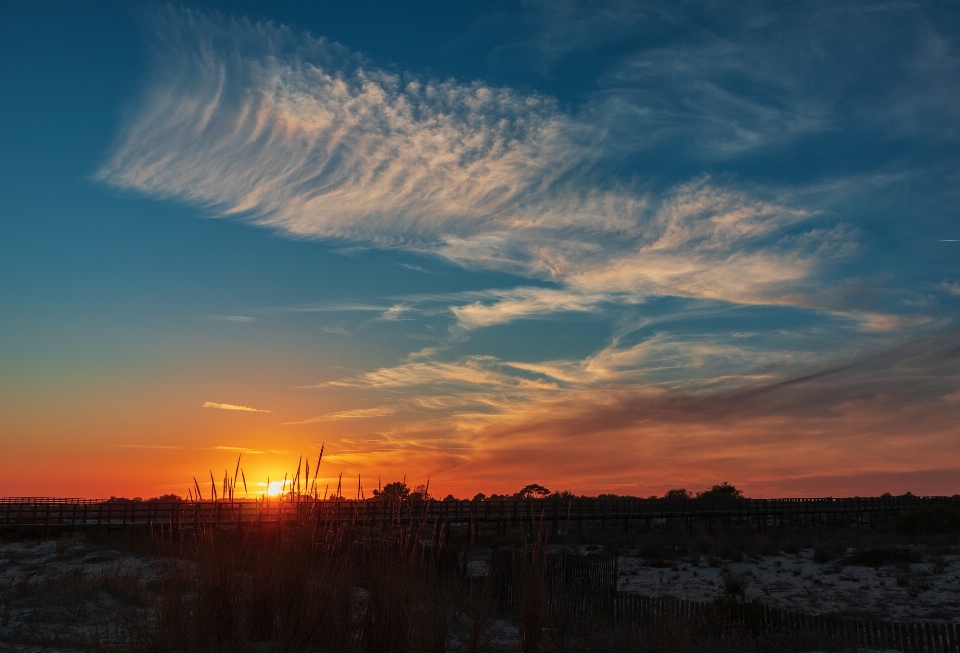 Sunset beach cloud sky