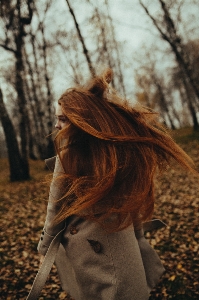 Woman hair brown lip Photo