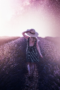 Woman sky atmosphere hat Photo