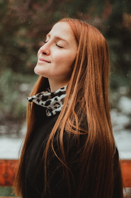 Woman lip smile people in nature