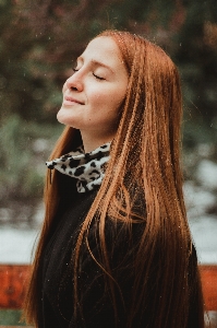 Woman lip smile people in nature Photo