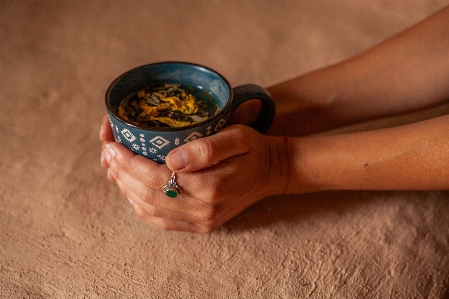 Tea tableware food hand Photo