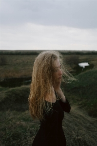 Woman sky cloud flash photography Photo