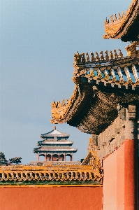 建築 空 pagoda 黄色 写真