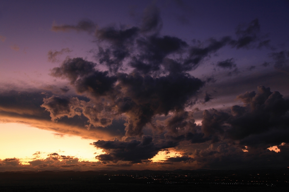 Clouds storm thunder sunset