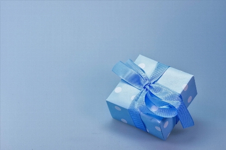 Blue bow box christmas Photo