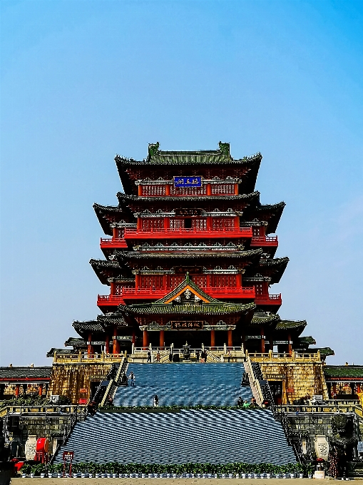 Structure ciel bâtiment architecture chinoise
