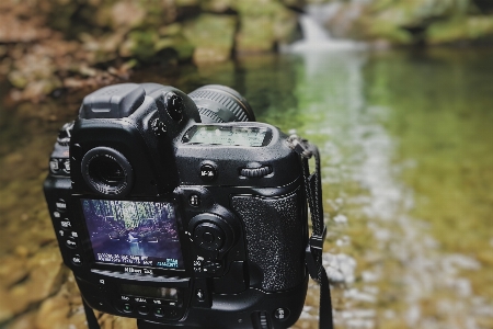 Foto Fotografi profesional tembakan kamera