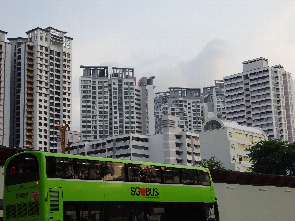 Singapore house buildings life living city street bus sky building